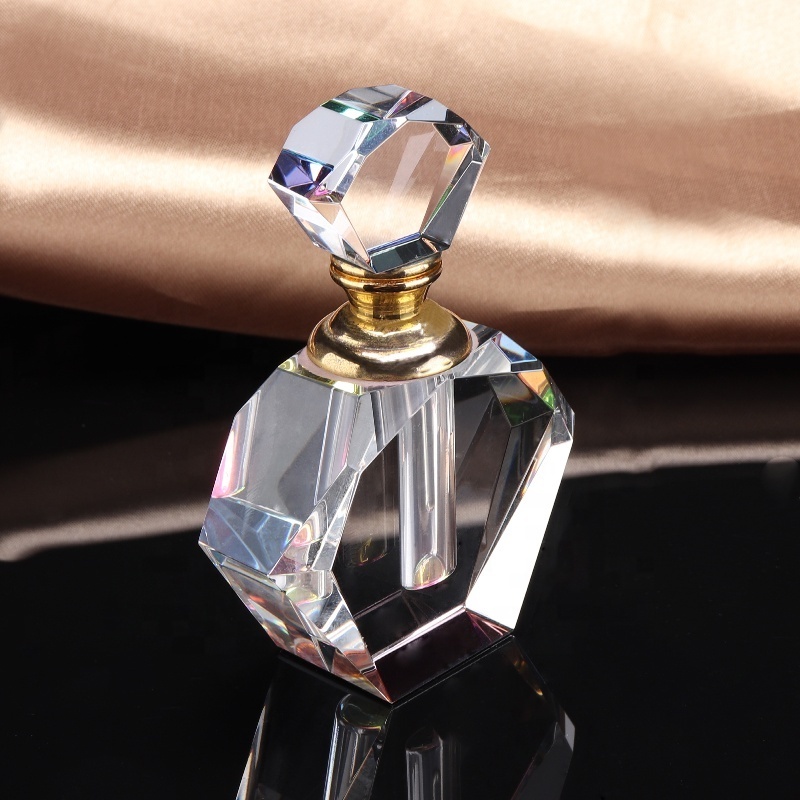 Wholesale Luxury 3ml oud perfume oil crystal bottle with glass sticker