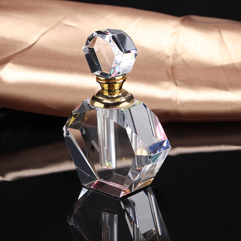 Wholesale Luxury 3ml oud perfume oil crystal bottle with glass sticker