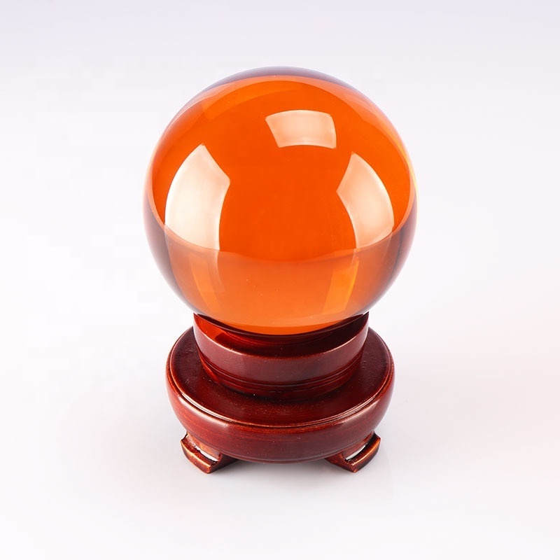 60mm 80mm 100mm Feng Shui Crystal Glass Ball with Stand Colorful Solid K9 Crystal Ball Souvenir