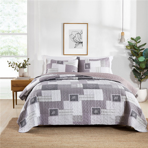 BORYARD Colcha Quilted Bedspread Set Floral Stitching Queen King Size Printed Quilt Colchas