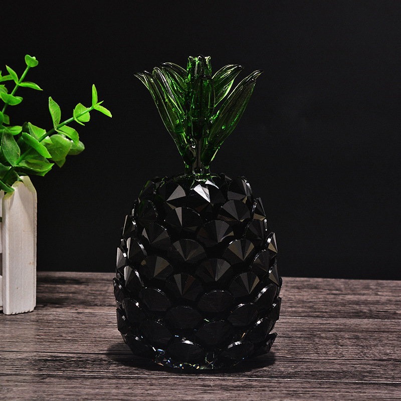 Crystal display creative Black pineapple Gift display Christmas birthday confession gift counter decoration