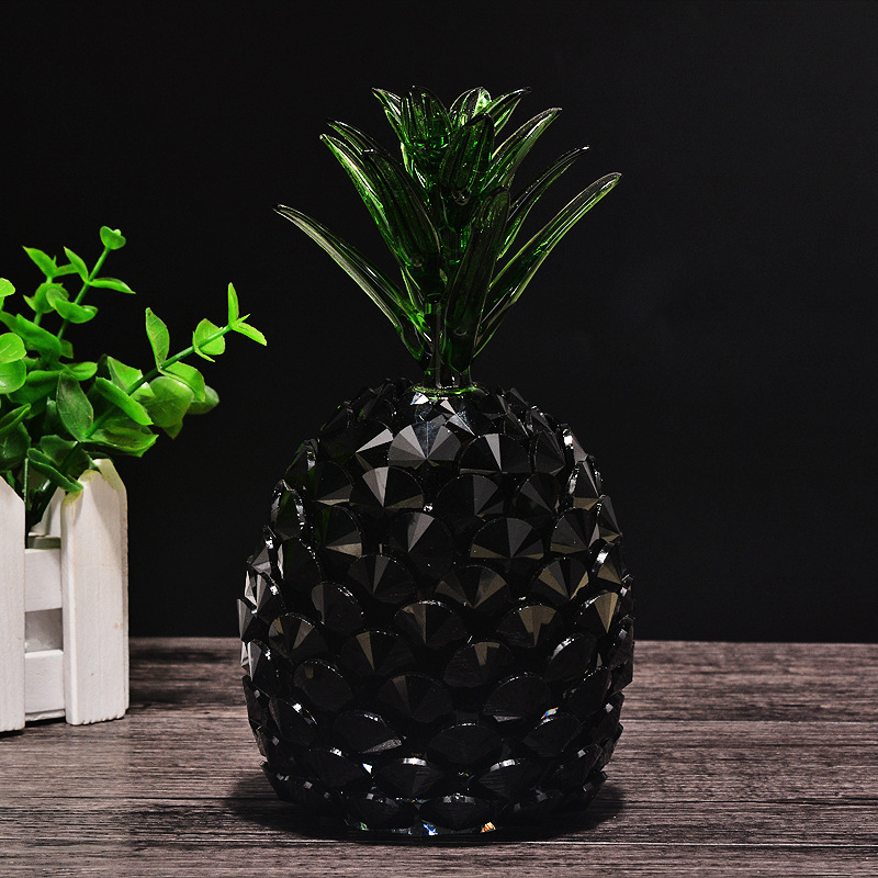 Crystal display creative Black pineapple Gift display Christmas birthday confession gift counter decoration