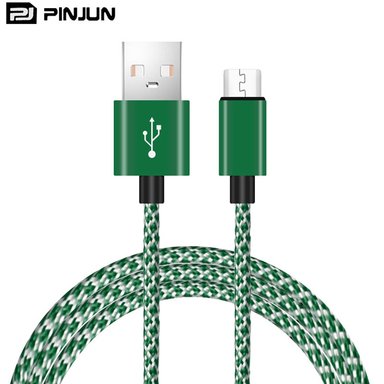 Newest fashion colorful weave texture mobile charger cable , v8 data cable