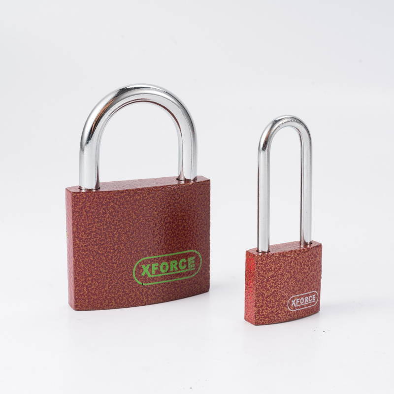 75mm High Standard Multiple Size Factory Price High Quality Red Spray Plastic Atom Lock Long Beam Vintage Cast Iron Padlock