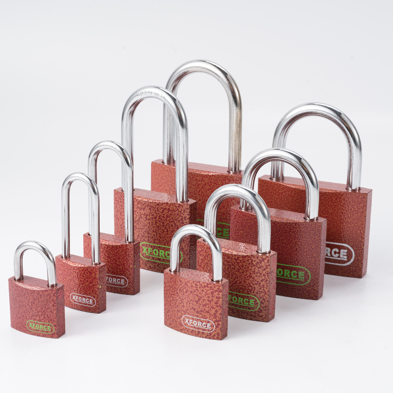 75mm High Standard Multiple Size Factory Price High Quality Red Spray Plastic Atom Lock Long Beam Vintage Cast Iron Padlock