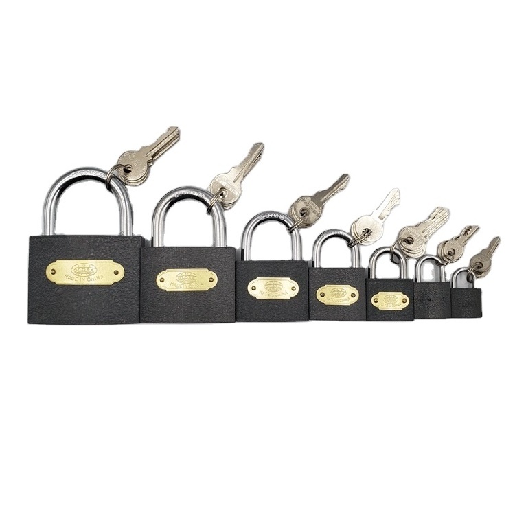 32mm popular heavy duty pujiang grey color painted short shackle small iron padlock