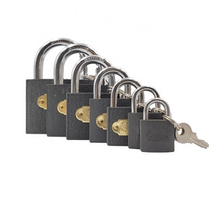 32mm popular heavy duty pujiang grey color painted short shackle small iron padlock