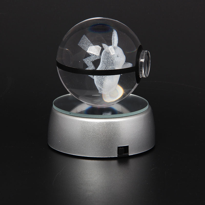 Whosale  cheap beautiful crystal laser ball with led light base for Birthday souvenir&Children Gifts