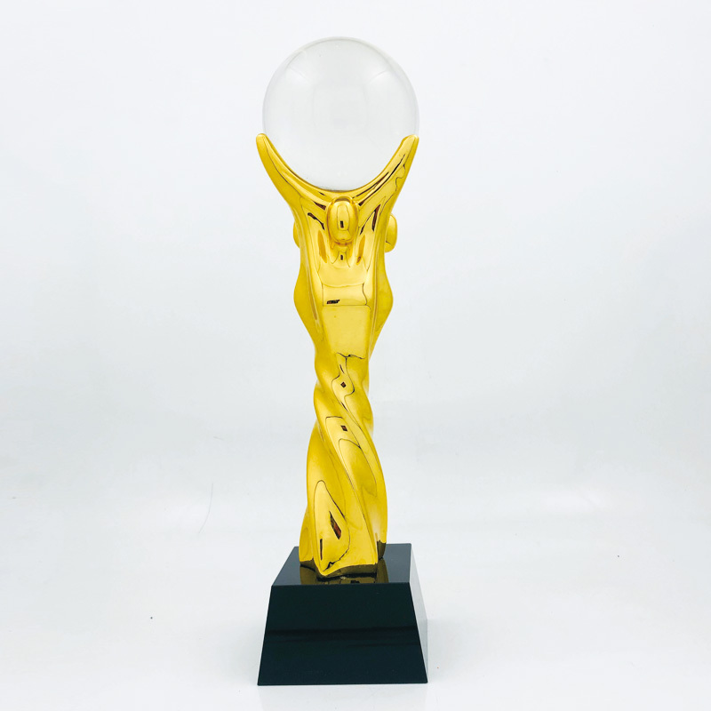 Hot New Product Creative Solid Blank Resin Awards Customized Logo Crystal Ball Gold Crystal Resin Awards Trophy