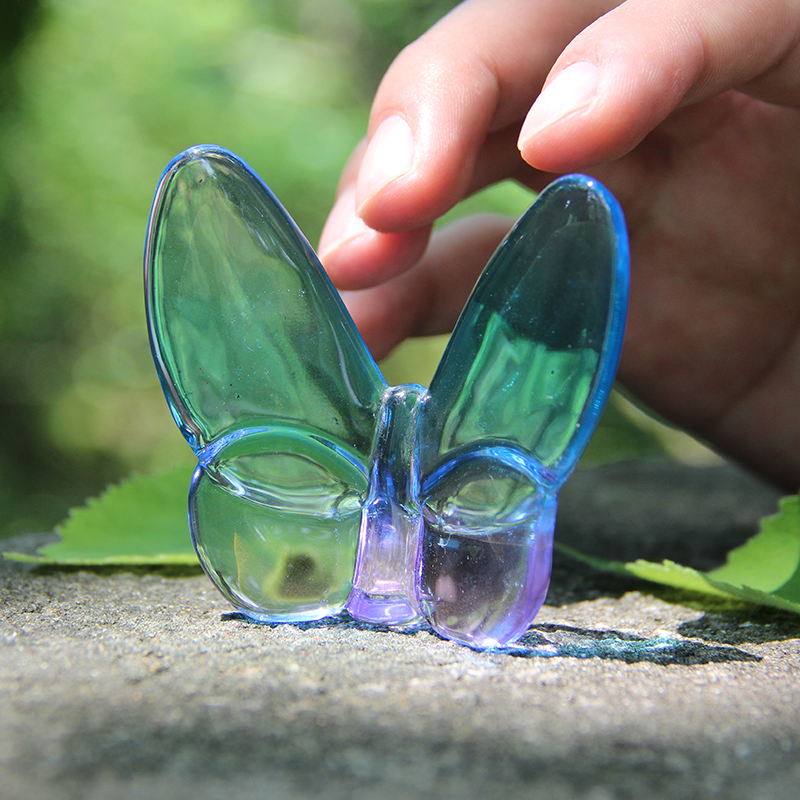 Etched Blue Crystal Butterfly Gifts For American Wedding Souvenirs