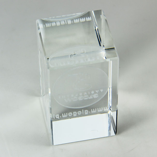 Cheap 3d laser crystal glass cube for christmas gifts