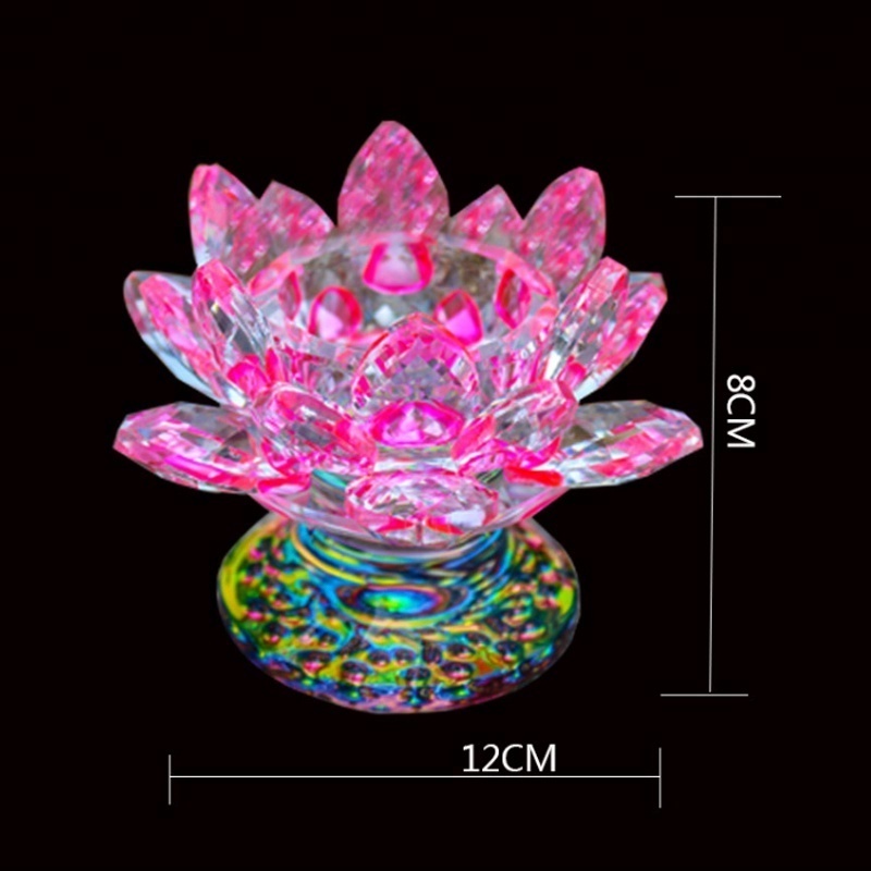 Pujiang Wholesales Nice Designs Crystal Glass Lotus Candle Holder Crystal Votive Candle Holder For Decoration