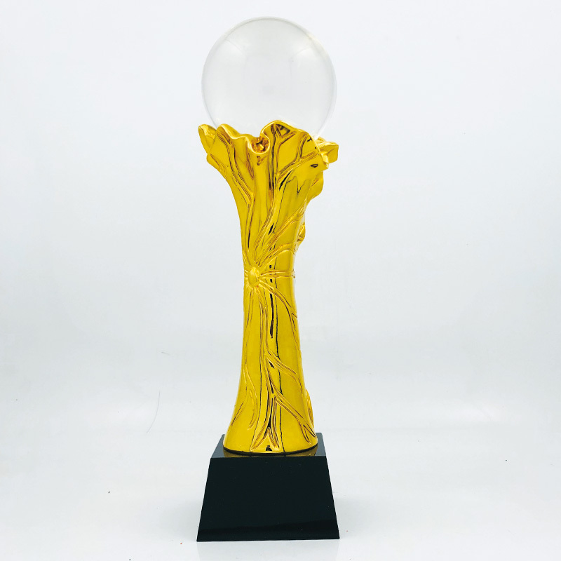 Hot New Product Creative Solid Blank Resin Awards Customized Logo Crystal Ball Gold Crystal Resin Awards Trophy