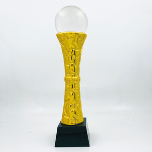 Hot New Product Creative Solid Blank Resin Awards Customized Logo Crystal Ball Gold Crystal Resin Awards Trophy