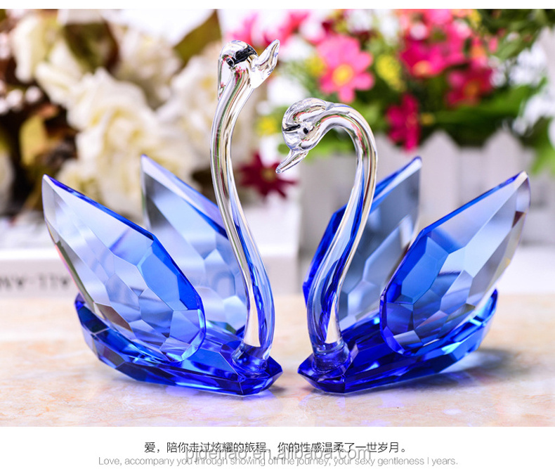 Fashionable Newly Custom Clear Transparent Crystal Swan For Wedding Souvenirs