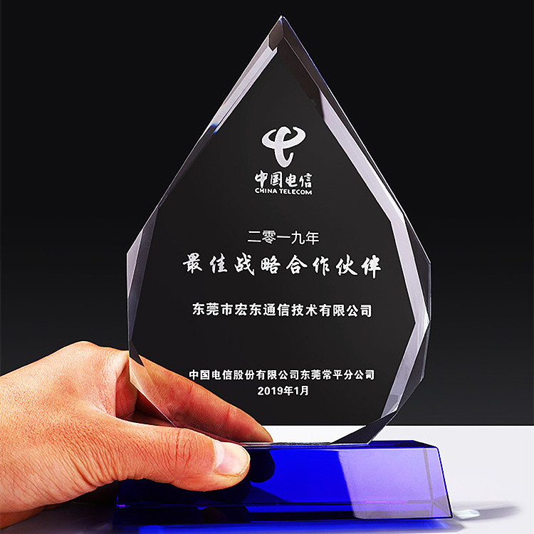 Creative Wholesale Souvenir Custom Logo Engraving Crystal Plaque Iceberg Glass Award