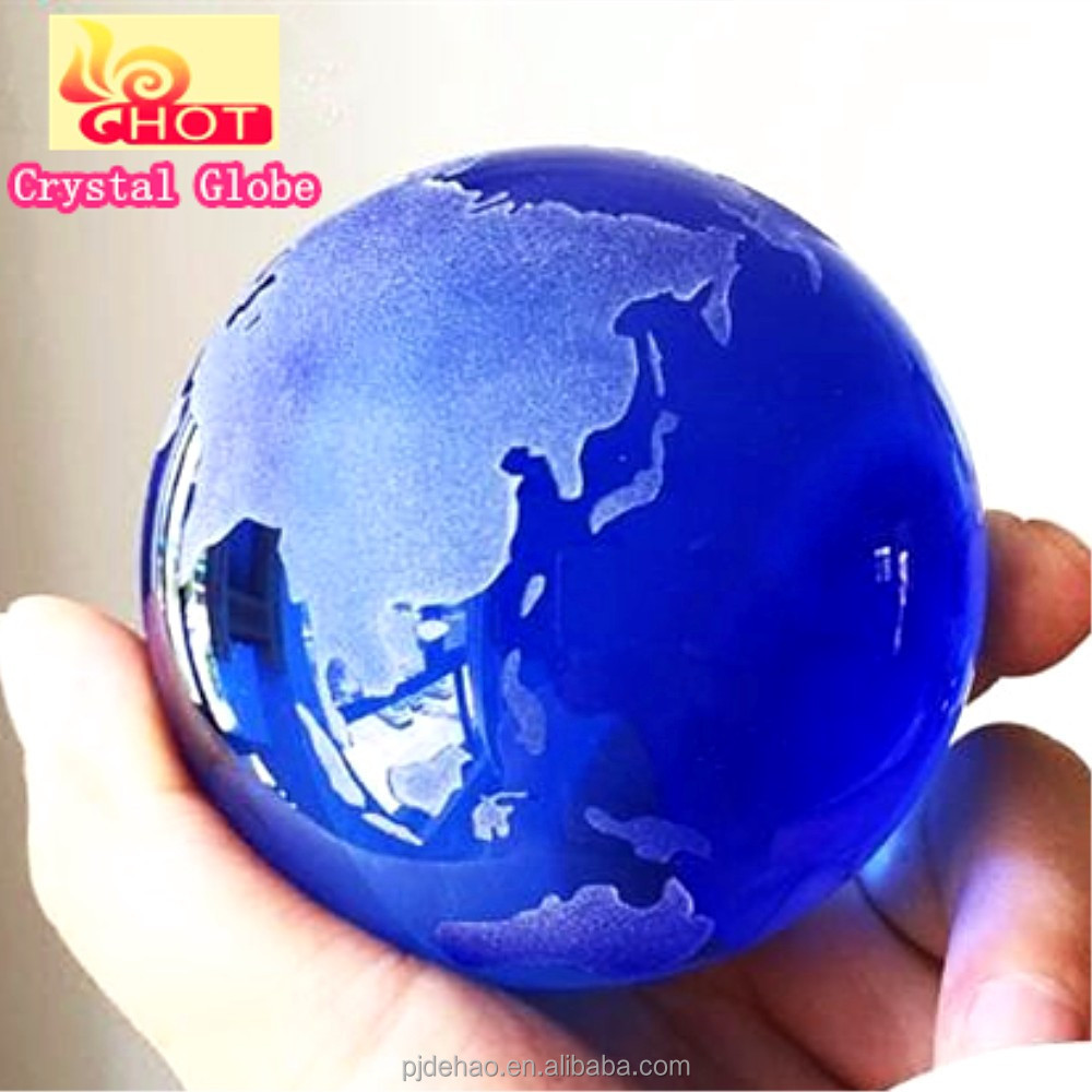 World Map Sandblasted Decorative K9 Crystal Snow Globe