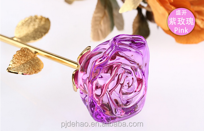 Wholesale Decorative Paperweight Crystal Glass Rose For Wedding Souvenirs