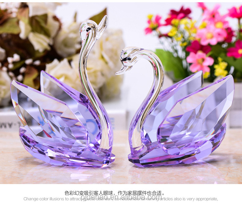 Wholesale Transparent Popular Wedding Favors Crystal Swan