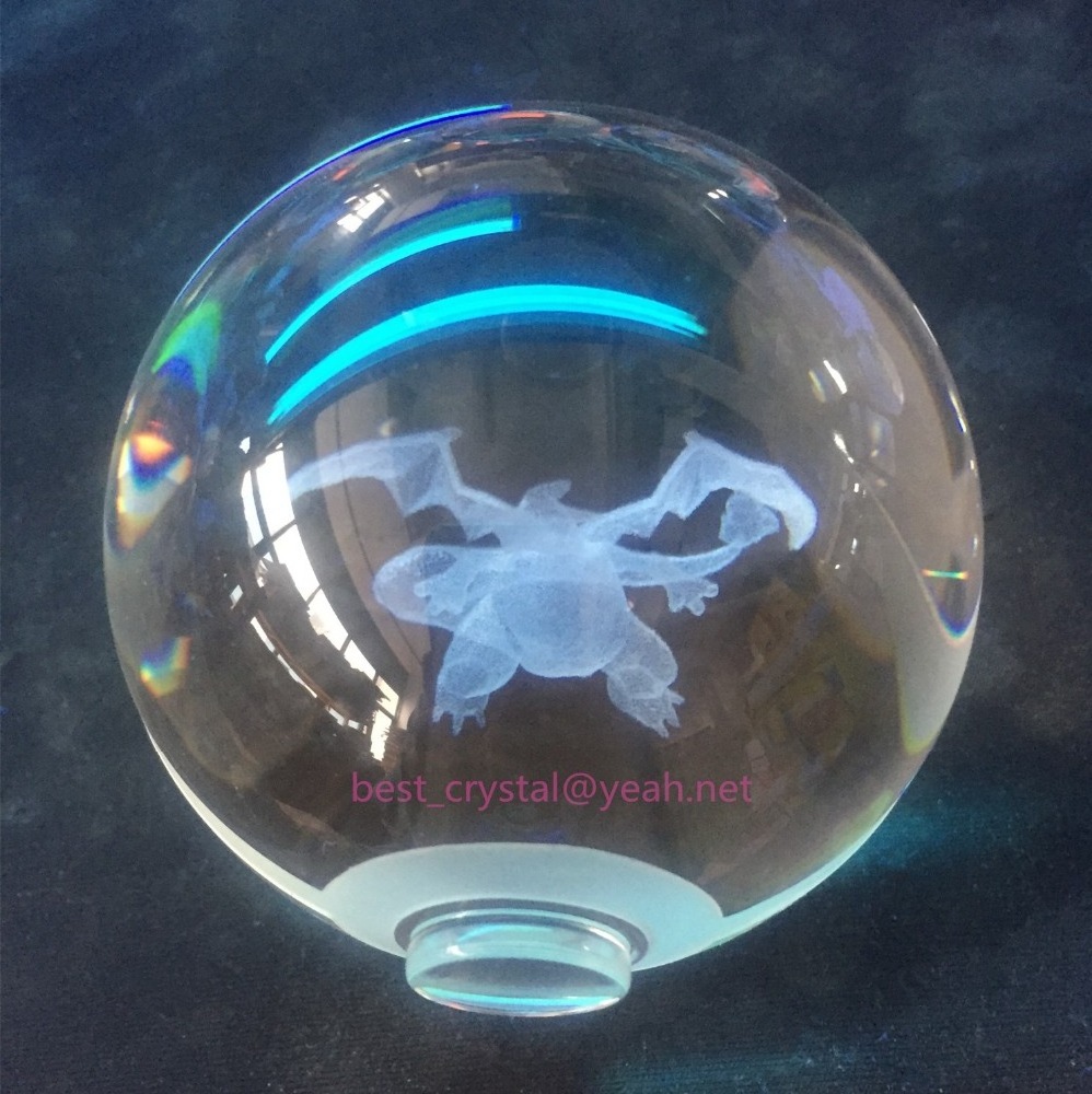 Crystal Glass Ball with 3D Laser Engraving Cartoon Images