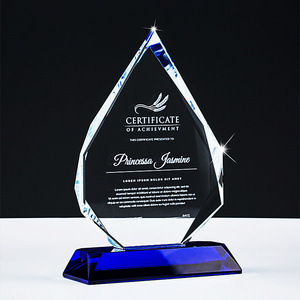 Creative Wholesale Souvenir Custom Logo Engraving Crystal Plaque Iceberg Glass Award