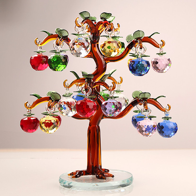 Cheap Crystal Apple Tree With Personalized Logo For Wedding Favor