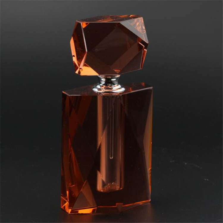 Brown Cosmetic Perfume Glass Fragrance Bottle crystal essential oil bottle Attar Crystal Bottle For Perfume