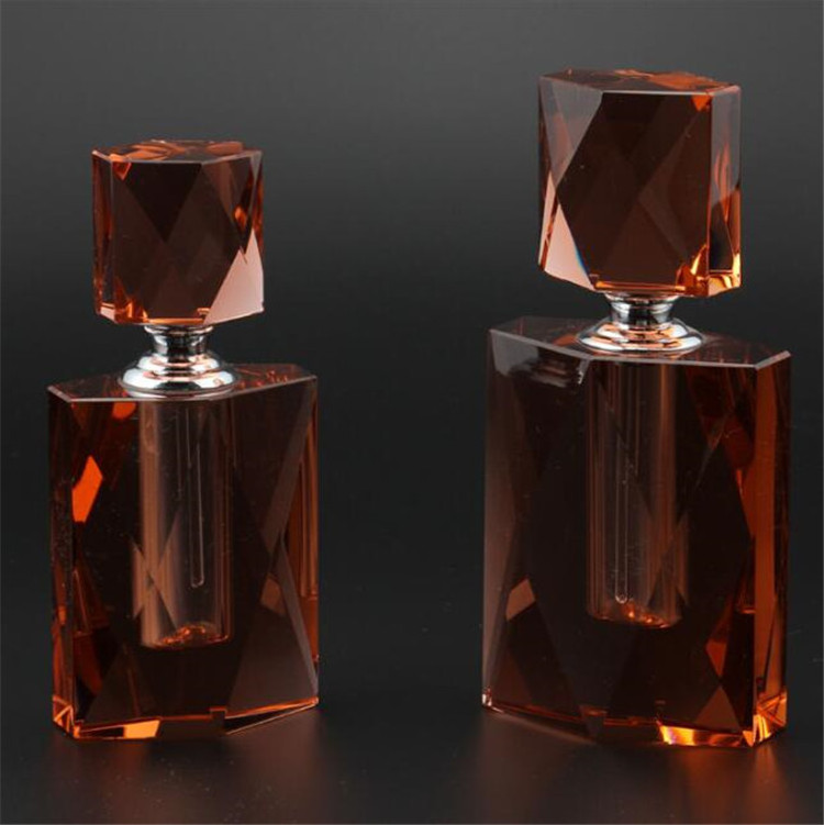 Brown Cosmetic Perfume Glass Fragrance Bottle crystal essential oil bottle Attar Crystal Bottle For Perfume