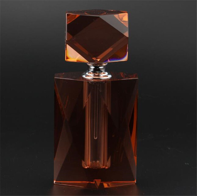 Brown Cosmetic Perfume Glass Fragrance Bottle crystal essential oil bottle Attar Crystal Bottle For Perfume