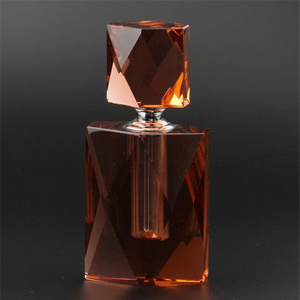 Brown Cosmetic Perfume Glass Fragrance Bottle crystal essential oil bottle Attar Crystal Bottle For Perfume