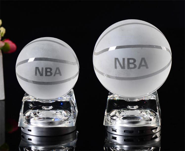 Crystal glass basketball/football LED light with different light