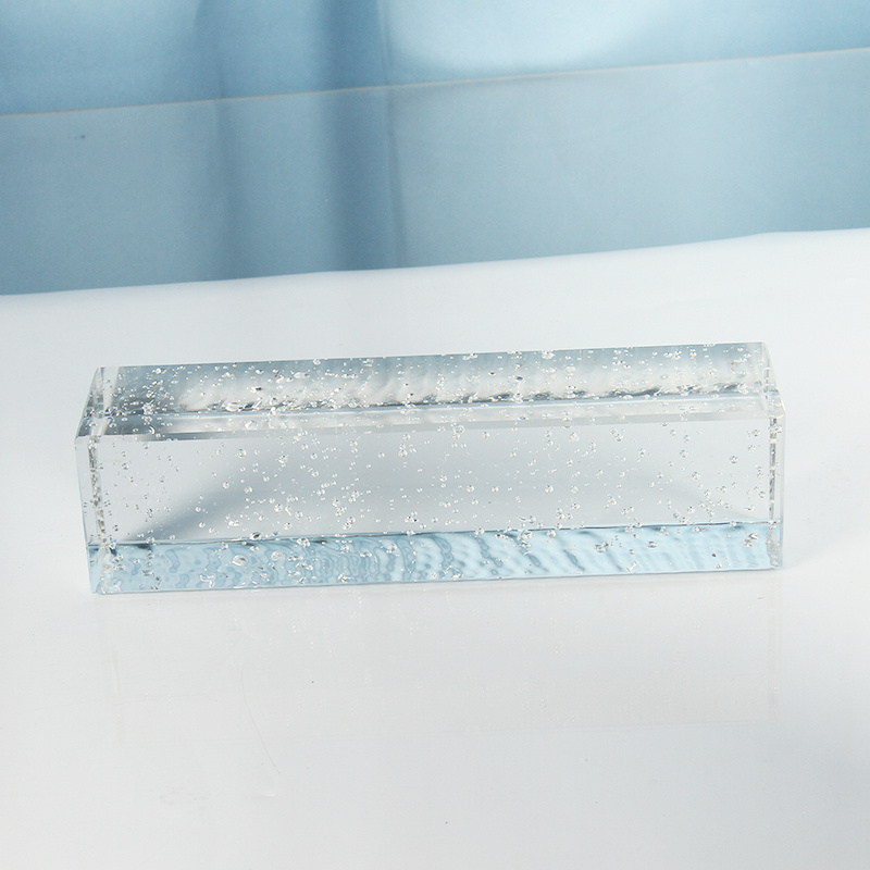 Factory Direct Custom Crystal Decorative Glass Brick Low MOQ Clear Glass Block Hot Melt Strip Solid Crystal Bricks Decorative