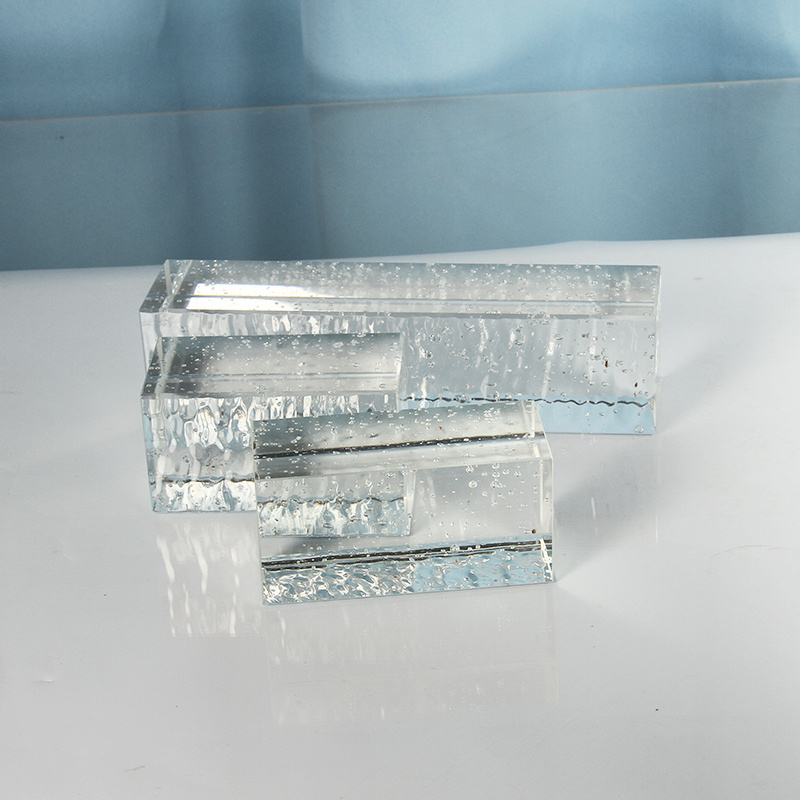 Factory Direct Custom Crystal Decorative Glass Brick Low MOQ Clear Glass Block Hot Melt Strip Solid Crystal Bricks Decorative