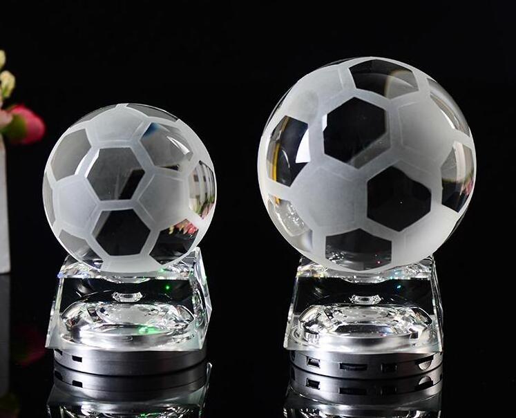 Crystal glass basketball/football LED light with different light