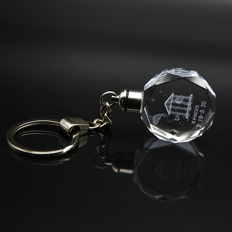 custom key holder key chain holder led crystal keychain led light 3d laser engraved logo crystal 3d laser engrave keyholder