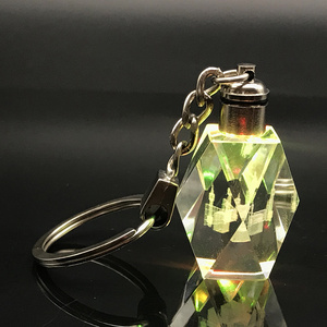 3d laser engraved key chain keychain crystal led logo led flashlight keychains