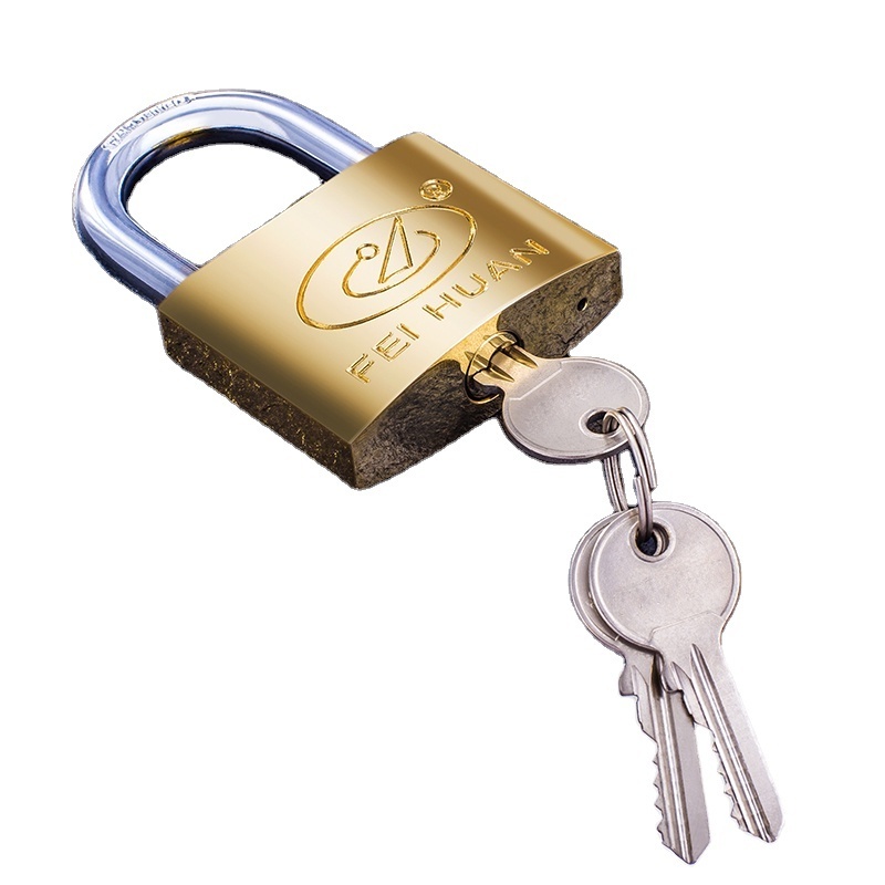 Hot sell high safety performance titanium-sprayed medium-sized iron padlock