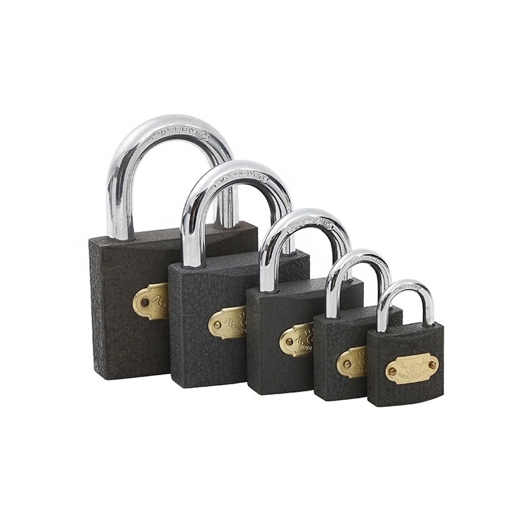 Factory custom cheap high quality New product high quality inexpensive safety black yiwu plastic paint iron padlock