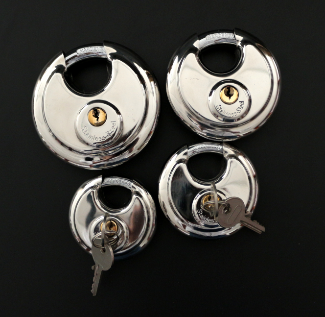 Factory OEM candado Disc Locks Heavy Solid SS Disc Padlock Heavy Duty High Safety Anti-theft Stainless Steel Round Padlock