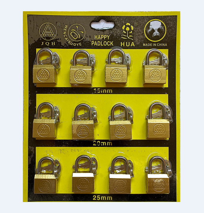 Free samples Factory OEM candado luggage lock Yiwu market cheap side open small brass paint iron padlock