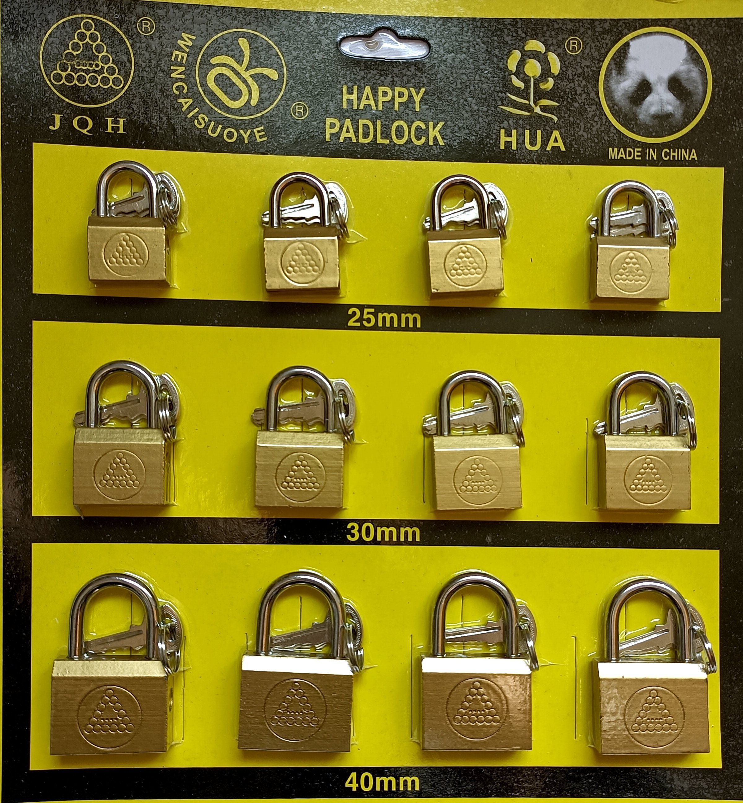 Free samples Factory OEM candado luggage lock Yiwu market cheap side open small brass paint iron padlock