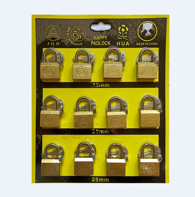 Free samples Factory OEM candado luggage lock Yiwu market cheap side open small brass paint iron padlock