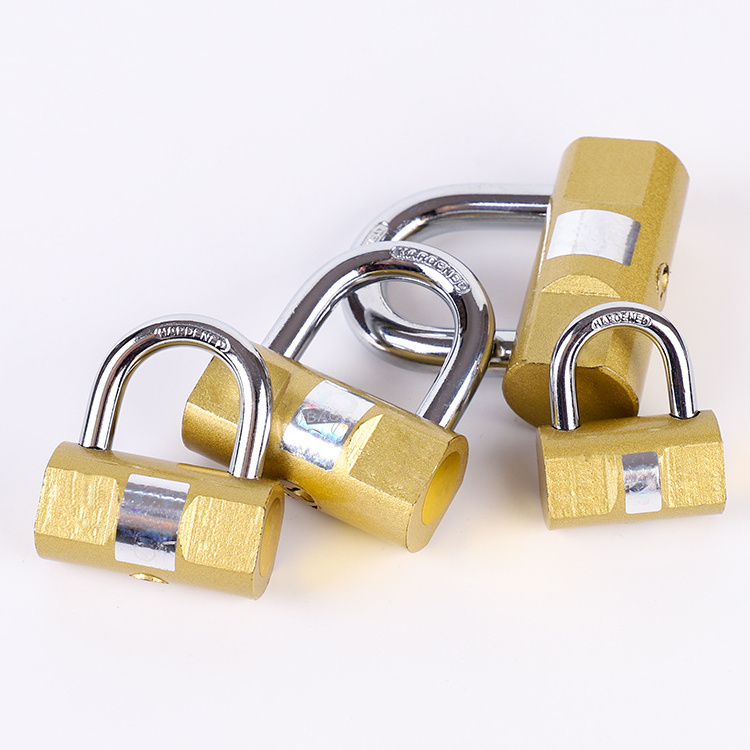 Free samples from Factory OEM candado Brass painted hammer iron padlock