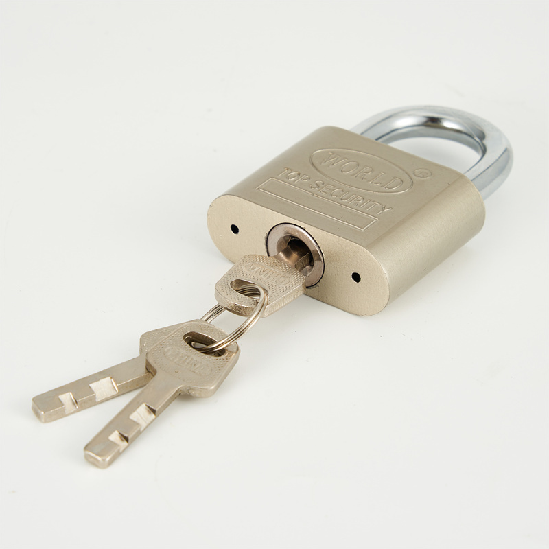 Factory custom cheap nickel plated iron padlock long and short beam lock 3/4 steel vane keys iron pad locks