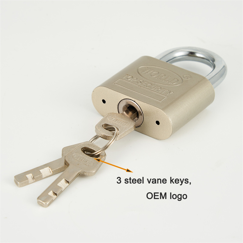 Factory custom cheap nickel plated iron padlock long and short beam lock 3/4 steel vane keys iron pad locks