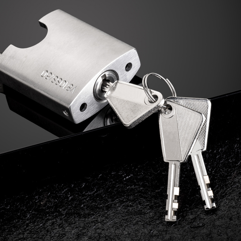 OEM candado 50MM half shackle armored square key  anti-theft anti-shear waterproof #304 stainless steel padlock