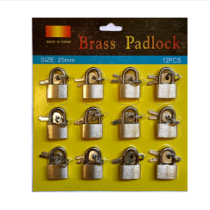 Mini Cheap small 25mm * 12pcs brass padlock in Yiwu market locks luggage lock