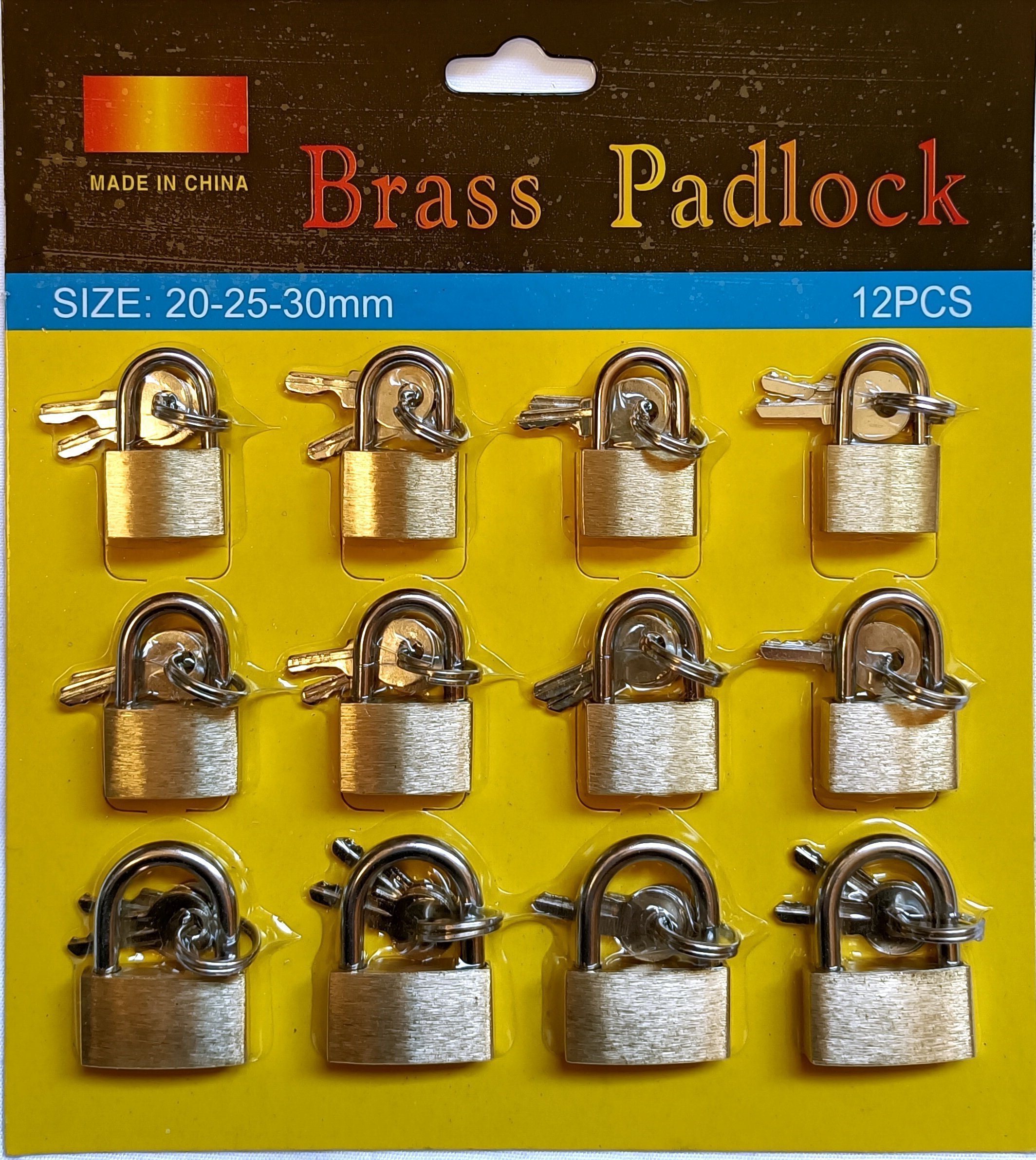 Mini Cheap small 25mm * 12pcs brass padlock in Yiwu market locks luggage lock