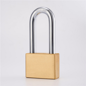 Factory OEM candado High quality safety waterproof padlock square type long shacklev brass locks paldock master key