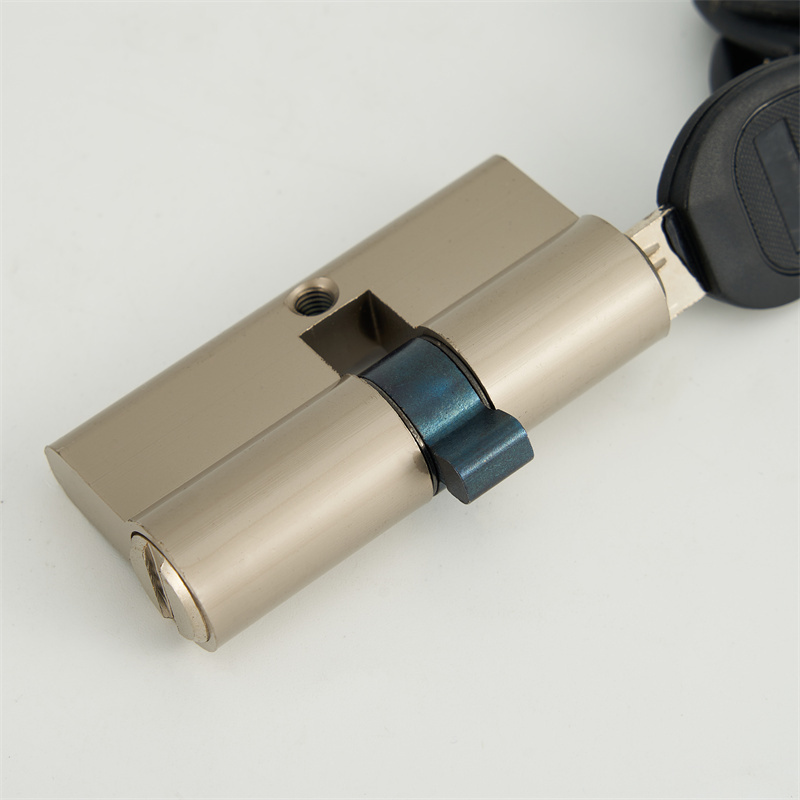 Euro custom nickel plated double brass door lock cylinder 60mm 70mm  with plastic slot computer cylinder